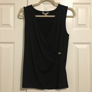 Black sleeveless blouse